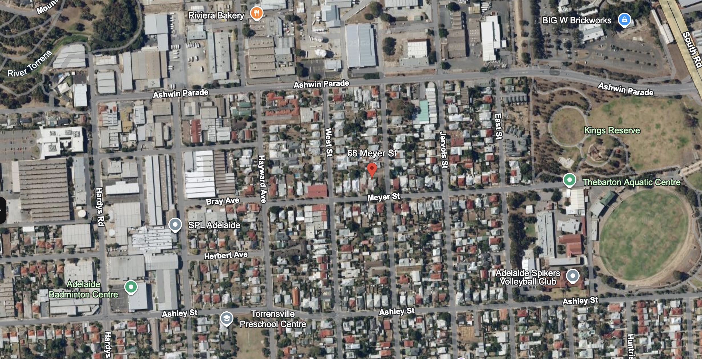 68 Meyer St Torrensville SA Map