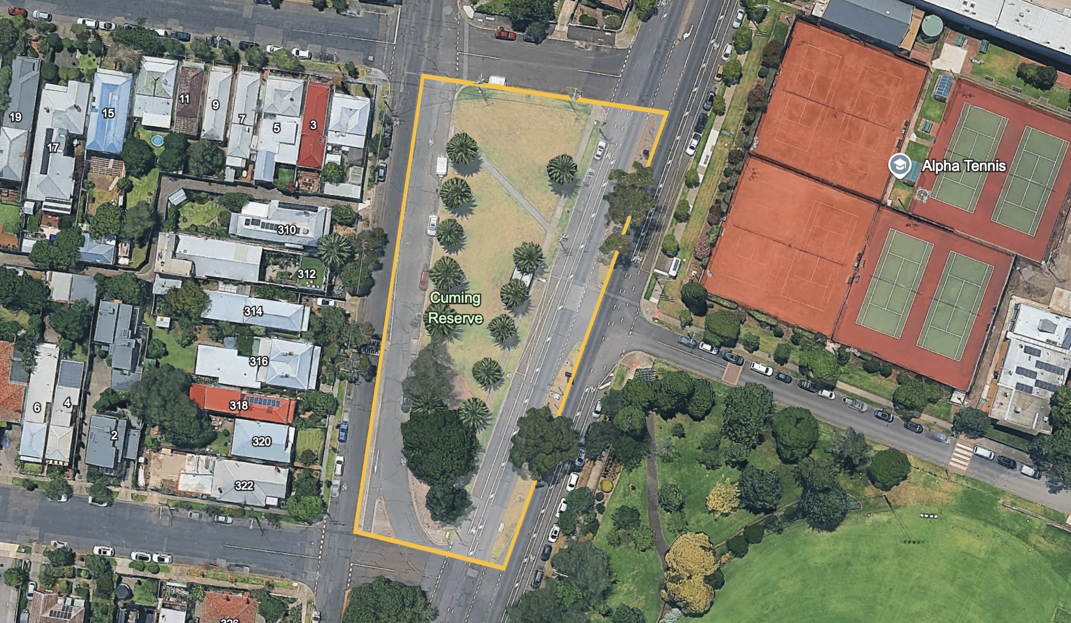 Cuming Reserve Yarraville map 1