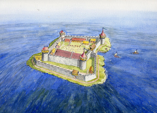 Lochindorb Castle artist reconstruction